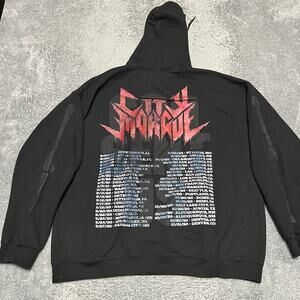 City Morgue Black Hoodie Pullover Sweatshirt GreyDay Tour 2023 Size XXL